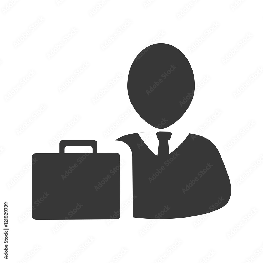 avatar man person social user with executive briefcase icon silhouette. vector illustration avatar man person social user with executive briefcase icon silhouette. vector illustration