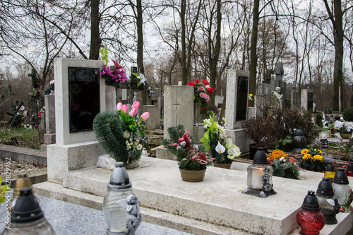 Εκτύπωση καμβά Graves, tombstones and crucifixes on traditional cemetery