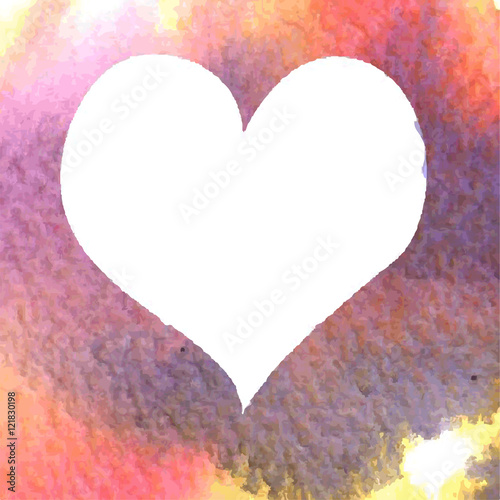 Heart painted watercolor. Print for clothes.