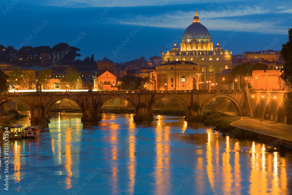 Rome and Vatican in a summer night