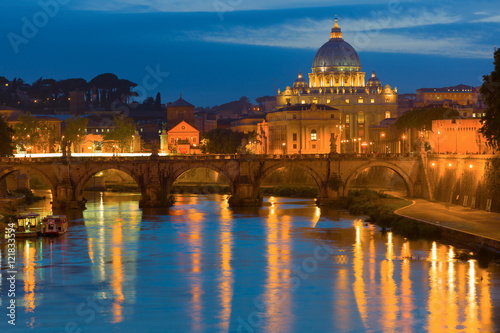 Rome and Vatican in a summer night