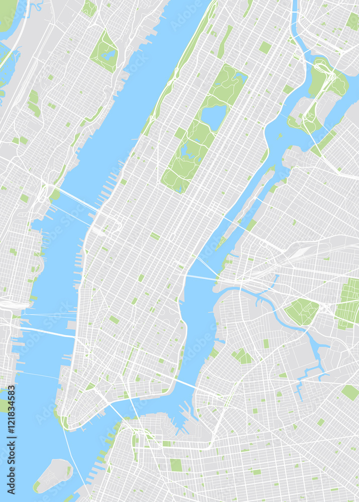New York colored vector map