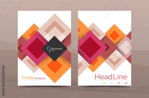 Set of front and back a4 size pages, business annual report design templates