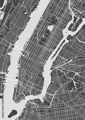 Vector detailed map New York
