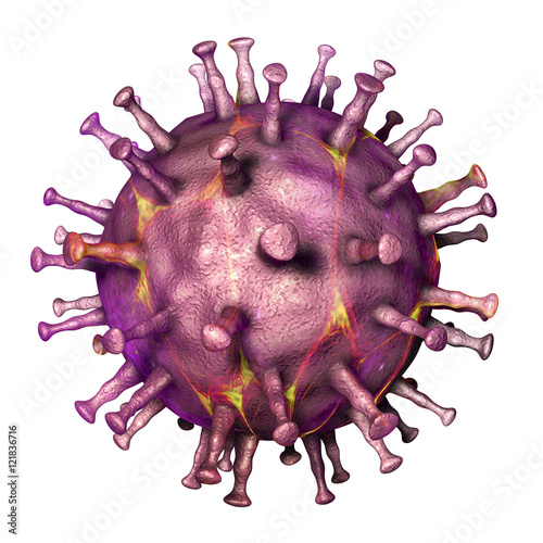 African swine fever virus, 3D illustration. DNA enveloped virus photo