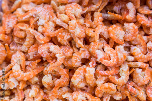 Closeup dried shrimp