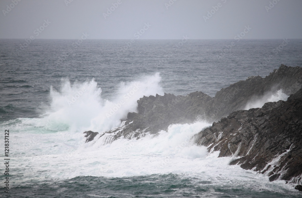 Coastline of Mizen Head in stormy weather, County Cork, Ireland