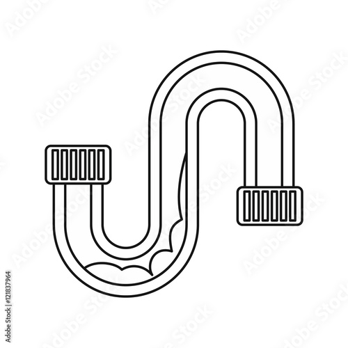 Clog in the pipe icon in outline style on a white background vector illustration