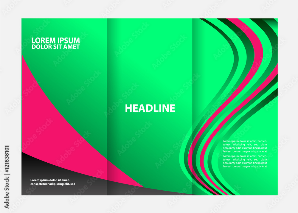 Fototapeta premium Vector modern tri-fold brochure design template 