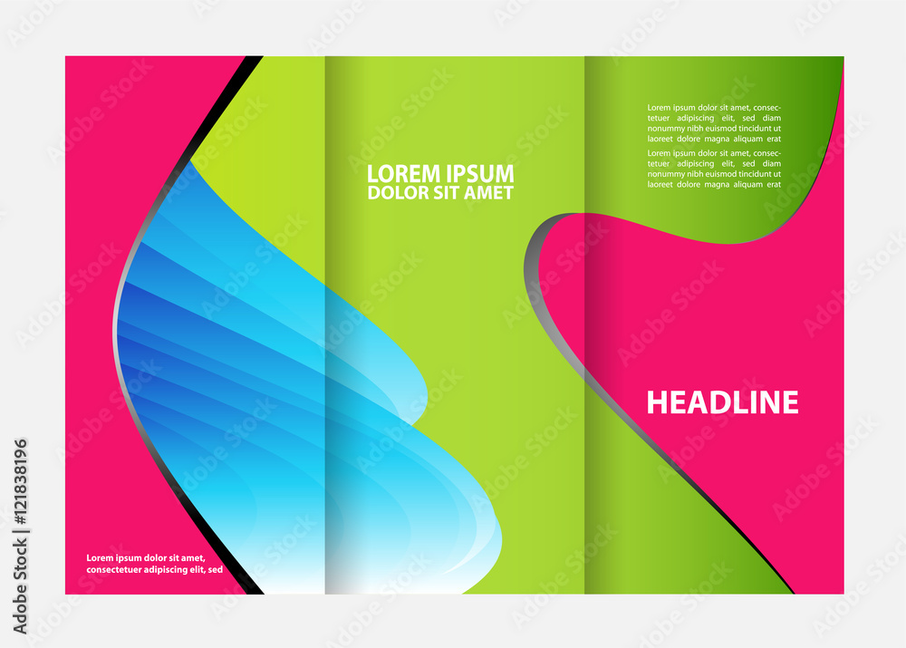 Fototapeta premium Vector modern tri-fold brochure design template 