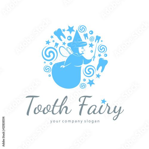 Logo the tooth fairy for children's dental clinic