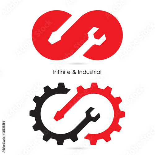 Infinite and Industrial logo.Infinite repair logo elements
