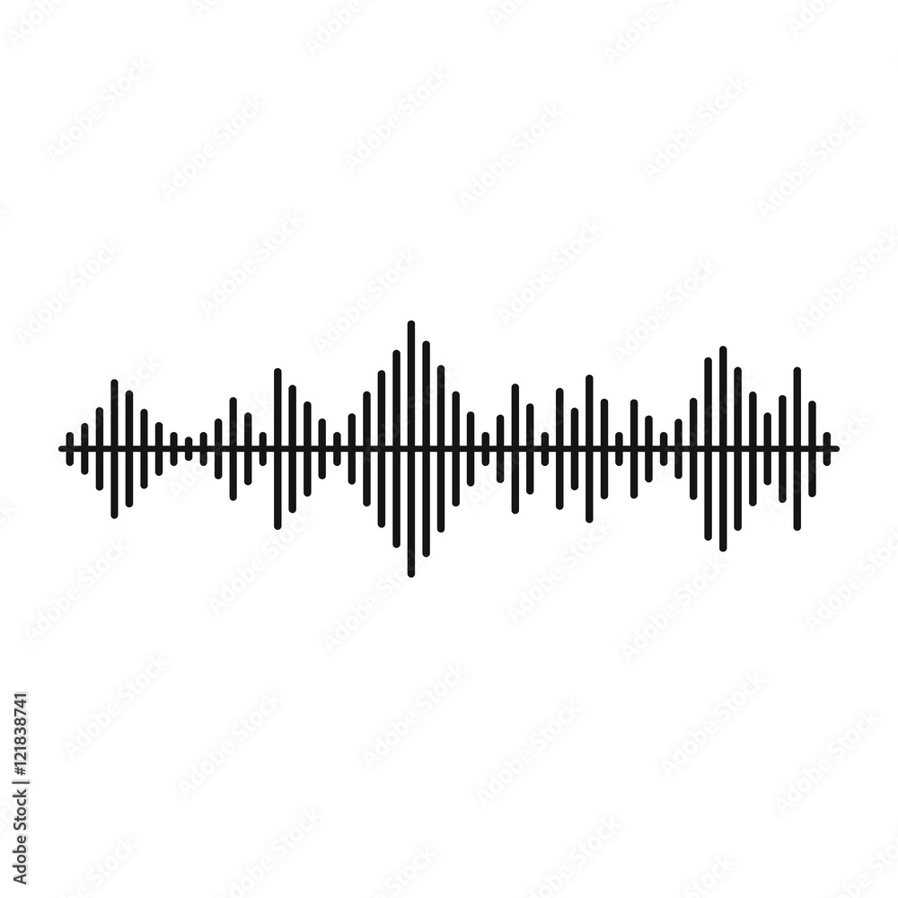 Musical pulse icon in simple style on a white background vector illustration