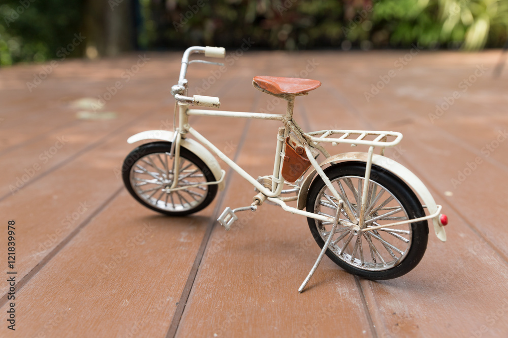 bicycle model on wood floor