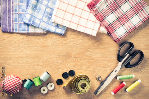 Sewing kit on table