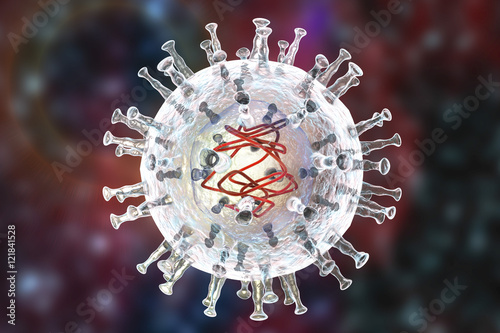 African swine fever virus, 3D illustration. DNA enveloped virus