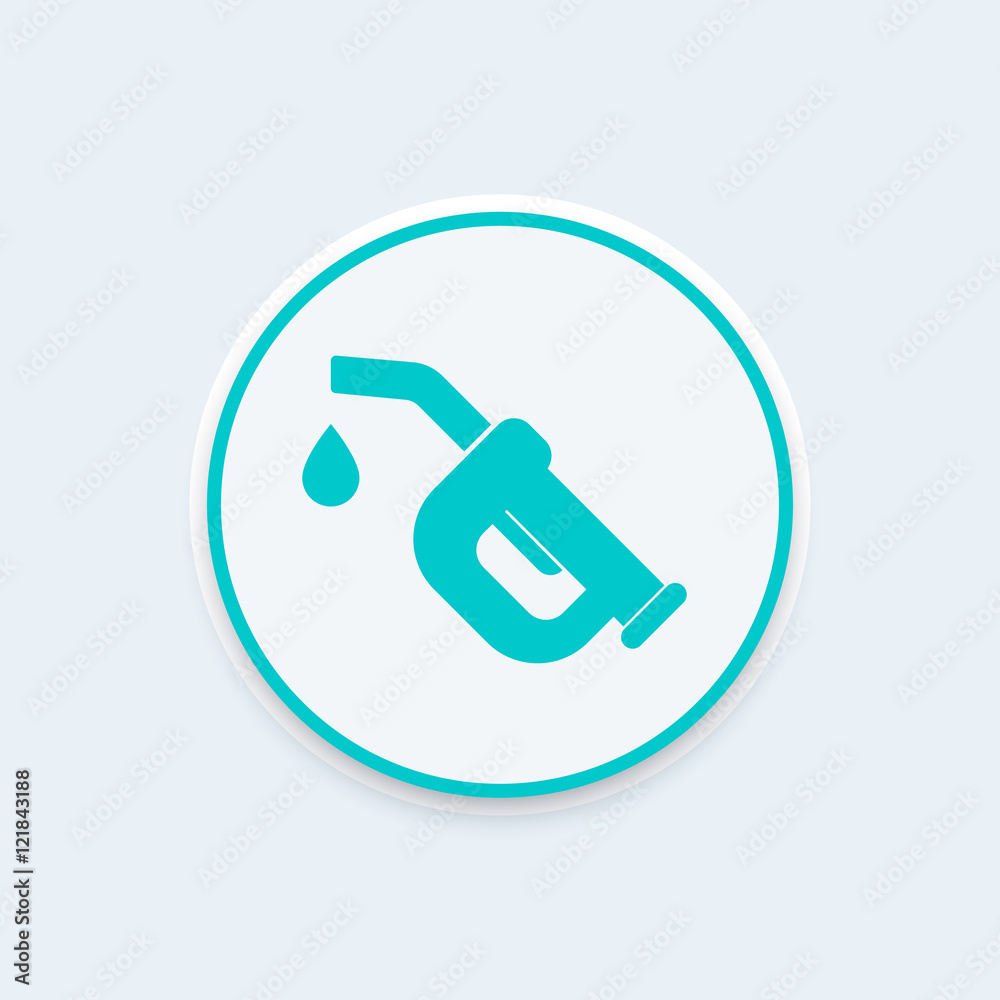 gasoline pump nozzle icon, gas station pictogram, vector illustration gasoline pump nozzle icon, gas station pictogram, vector illustration