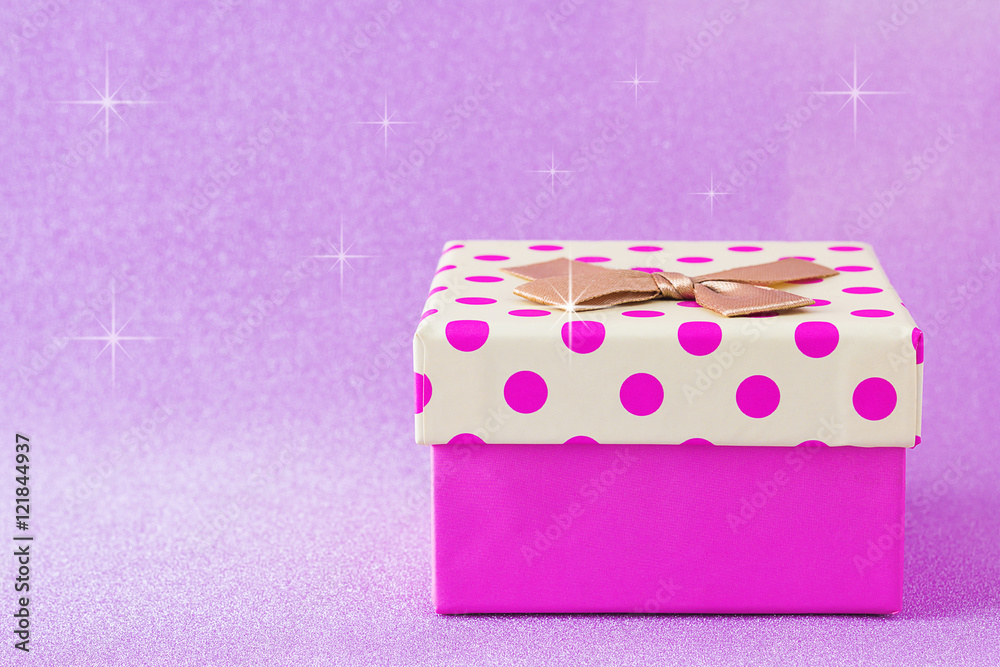 Gift Box on Pink Background Gift Box on Pink Background