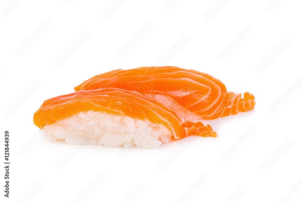 Salmon sushi isolated on white background Salmon sushi isolated on white background