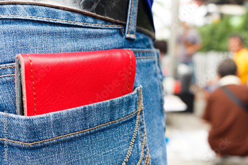 wallet in cloth jeans pocket