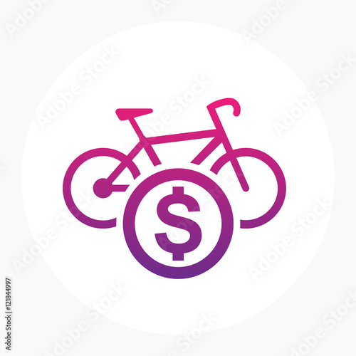 rent a bike icon, logo element, vector illustration
