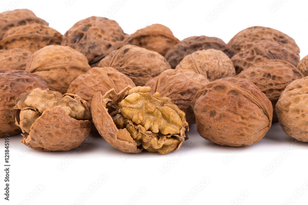 walnut isolated on the white background walnut isolated on the white background