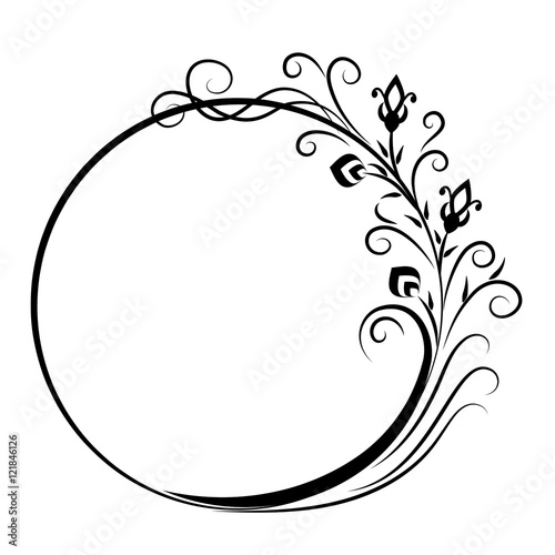 Wallpaper Mural Floral circle frame vector. Design element. Torontodigital.ca