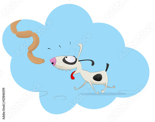 lucky dog with sausages