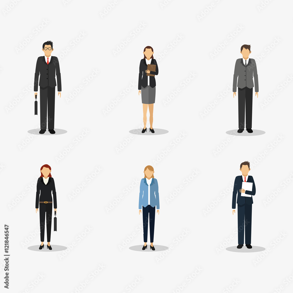 executive people in suit with business related icons image vector illustration executive people in suit with business related icons image vector illustration