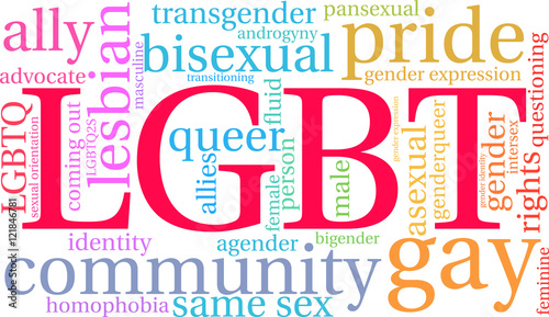 LGBT Word Cloud on a white background. 