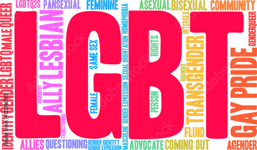 LGBT Word Cloud on a white background. 