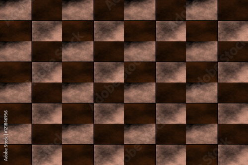 Illustration of an abstract brown and vanilla colored chessboard