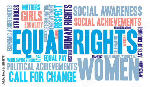 Equal Rights Word Cloud on a white background. 