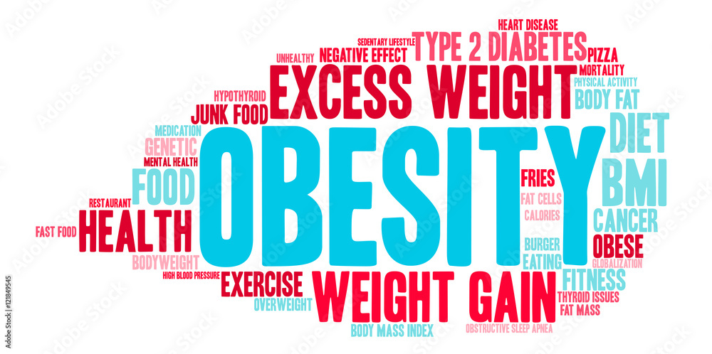 Fototapeta premium Obesity Word Cloud