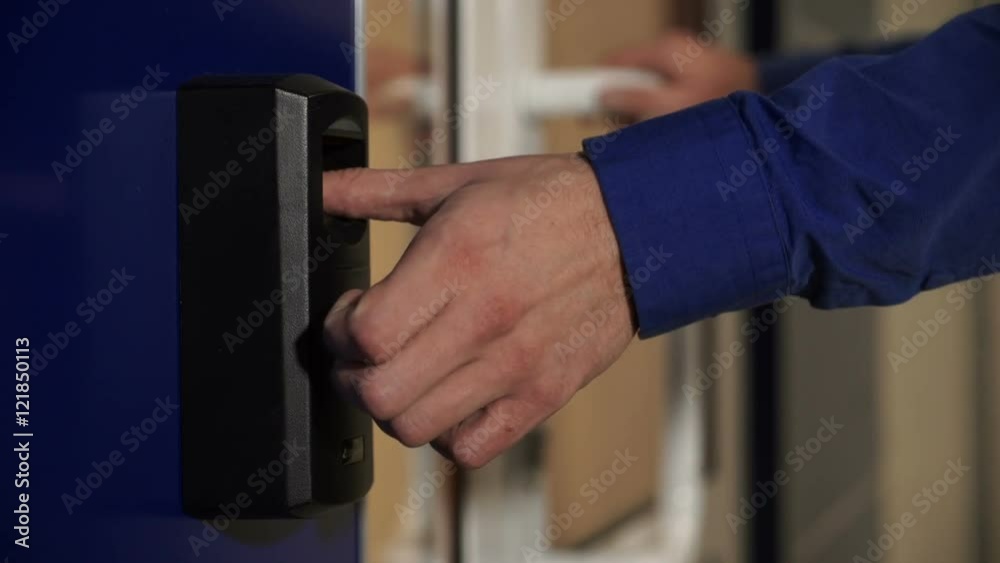 The door with the fingerprint scanner