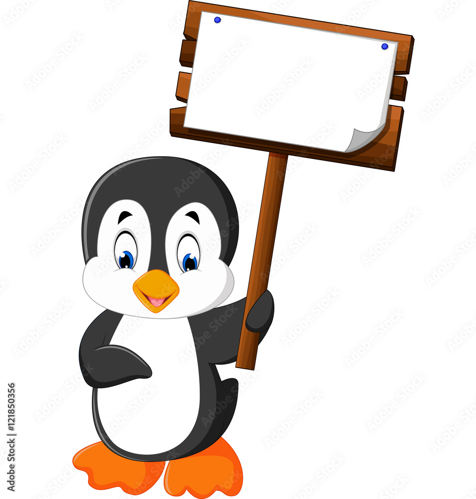 Naklejka premium Cute penguin cartoon