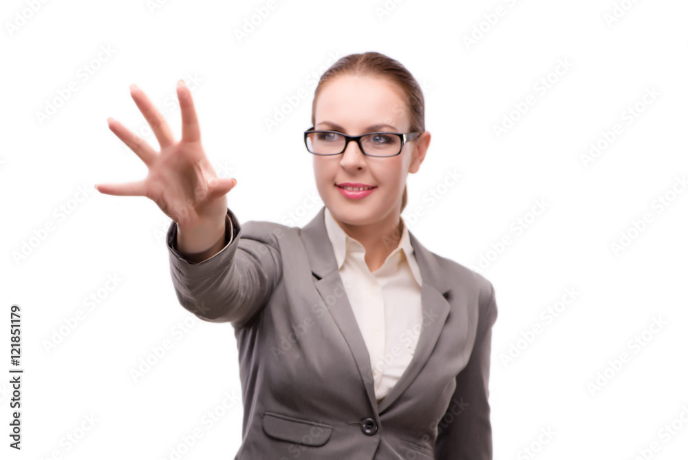 Strict serious businesswoman isolated on white Strict serious businesswoman isolated on white