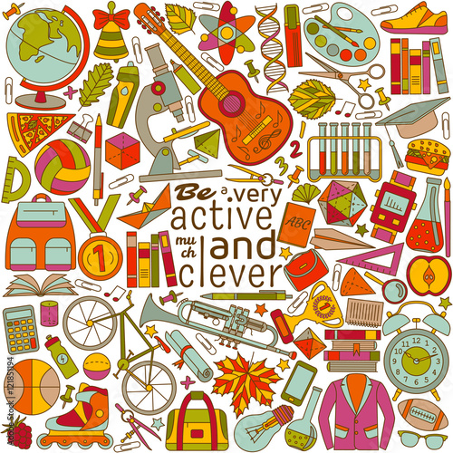 Be active and clever background. Vector illustration.