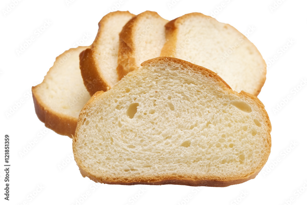 Sliced bread isolated on the white