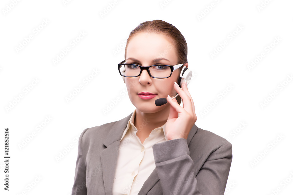 Call center operator isolated on white background Call center operator isolated on white background