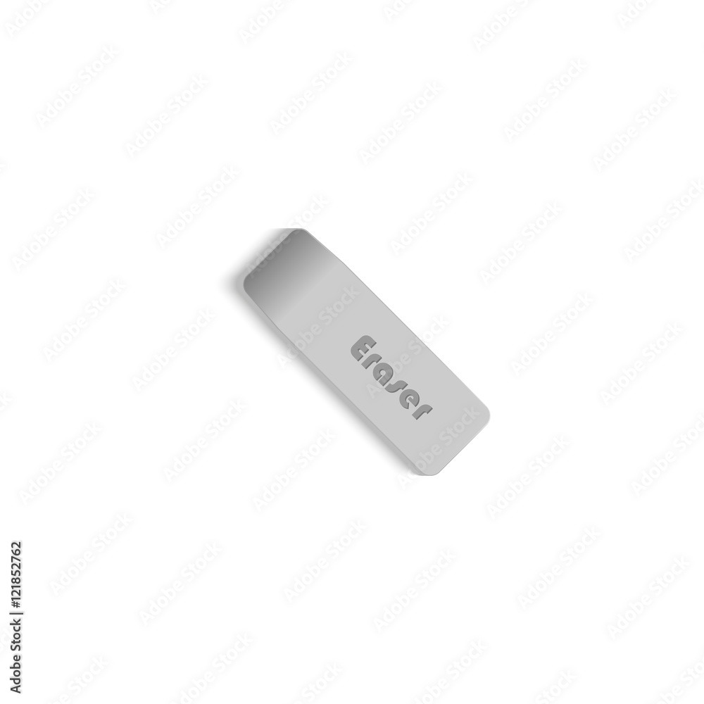 Rubber eraser. Student supplies image. Top view illustration. Rubber eraser. Student supplies image. Top view illustration.