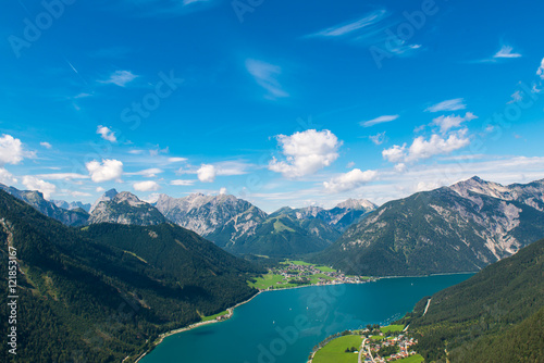 Fototapeta Naklejka Na Ścianę i Meble -  Lake Achensee at Tirol, bird view