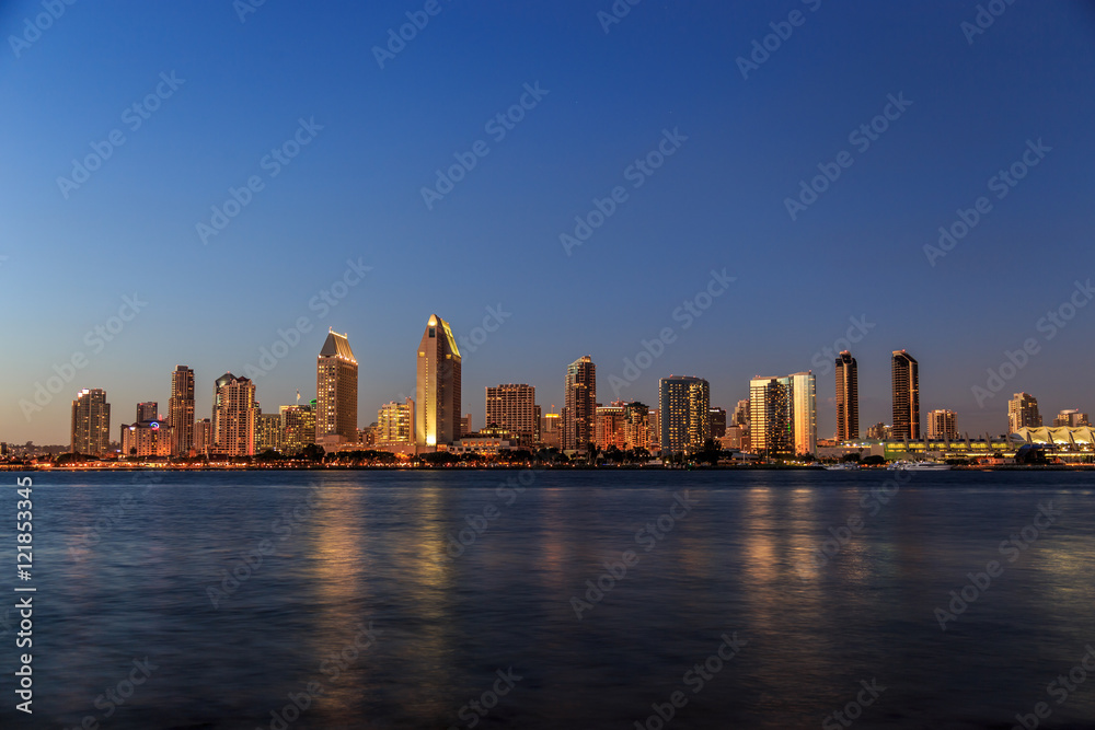 twilight skyline san diego