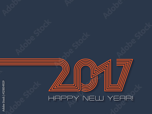 Happy new year 2017  background in blue and orange