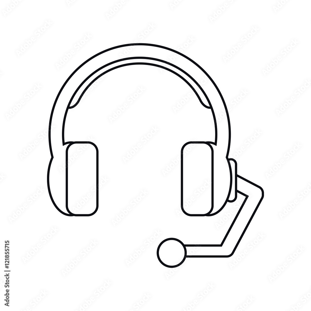 Headphone icon. Call center and technical service theme. Isolated design. Vector illustration