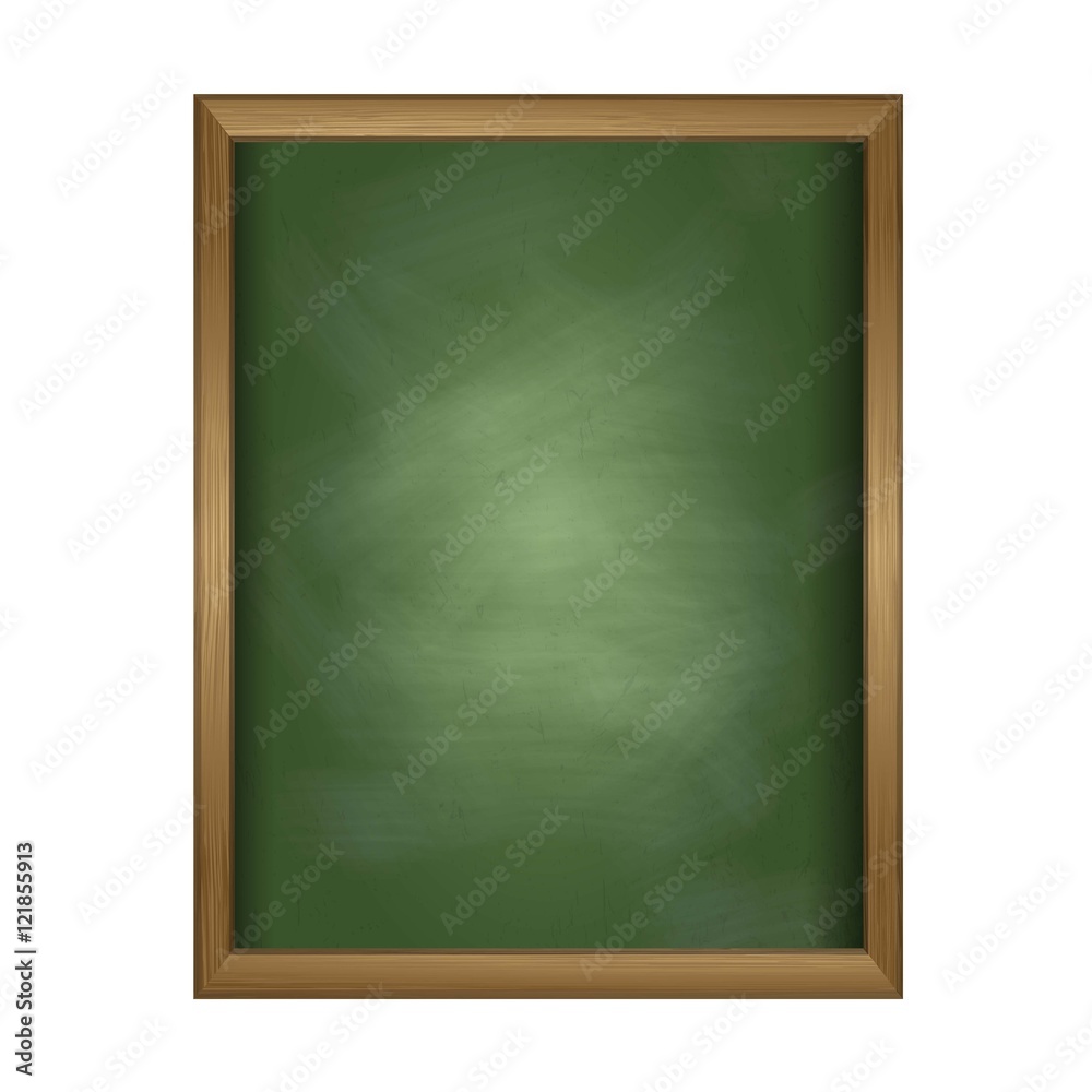 Blank green chalkboard vertical. Vector illustration. Stock Vector ...