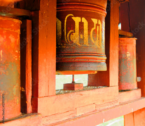 buddhist prayer wheels