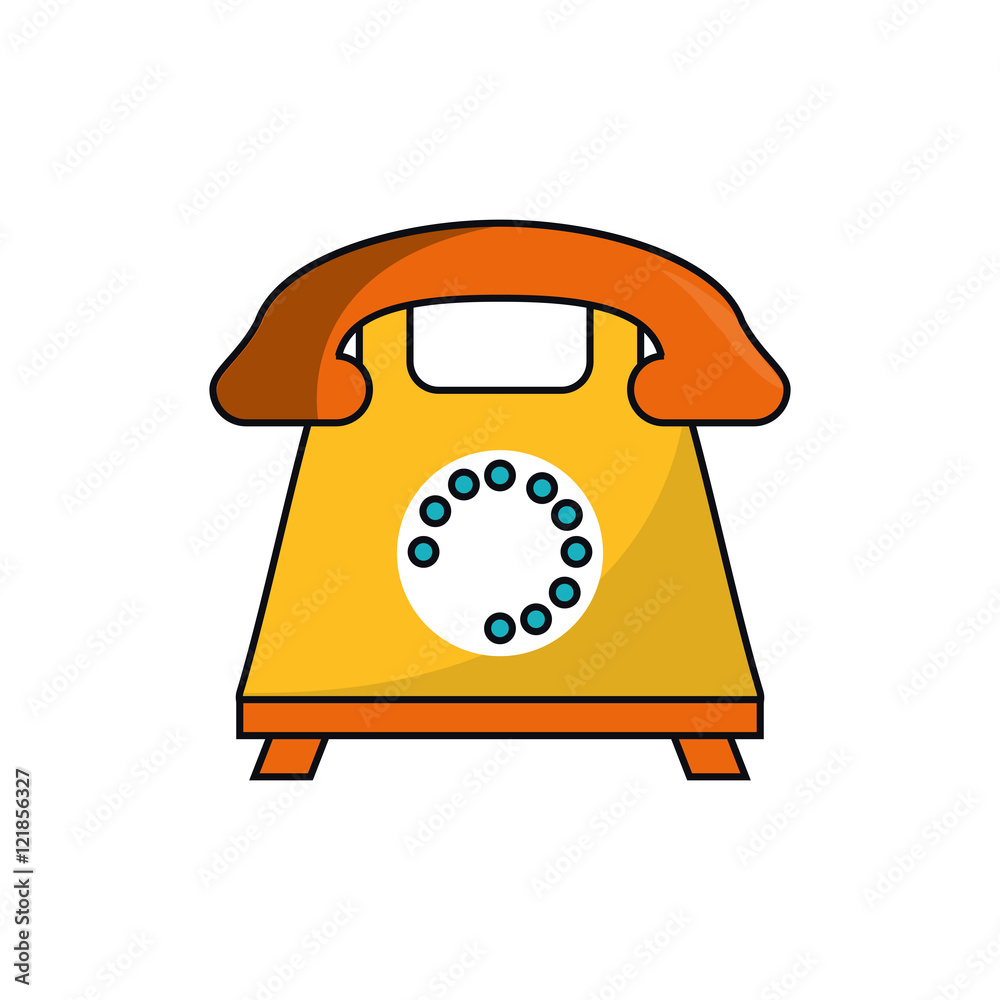 retro phone icon. call telephone and communication theme. Isolated design. Vector illustration