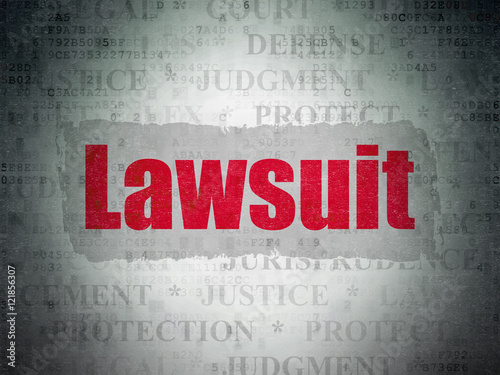 Law concept: Lawsuit on Digital Data Paper background