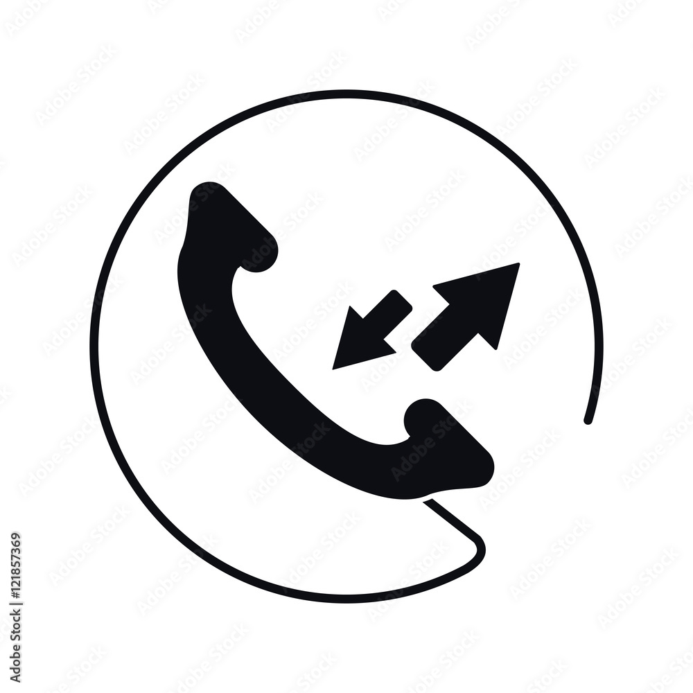 Traditional phone with arrows icon. call telephone and communication theme. Isolated design. Vector illustration Traditional phone with arrows icon. call telephone and communication theme. Isolated design. Vector illustration